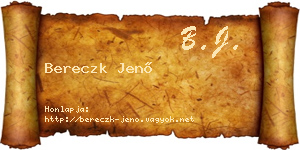 Bereczk Jenő névjegykártya